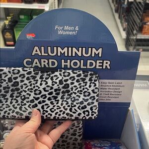 Leopard Print Aluminum Card Holder